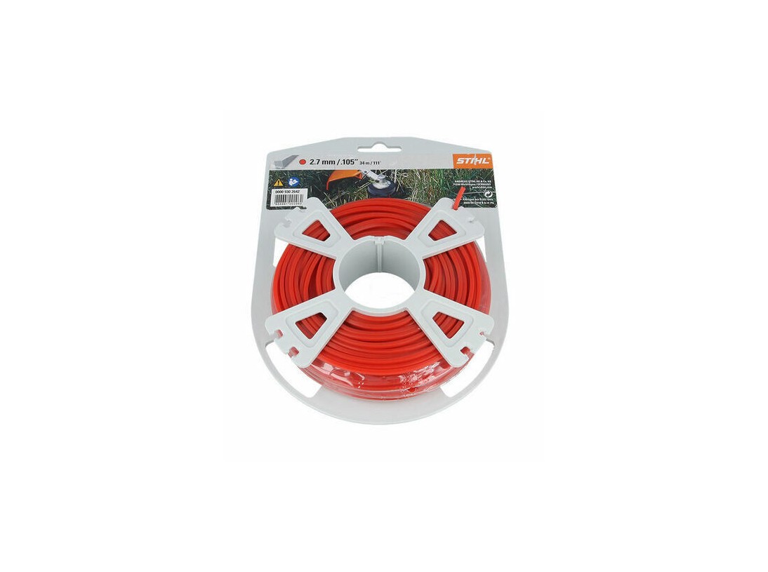 Fils de coupe carrés Rouge 2.7 mm / 65 m - STIHL