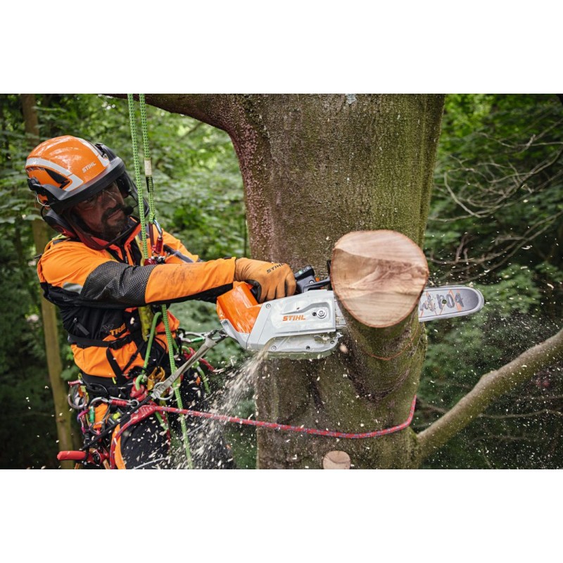 Coupe d'une branche avec la Tronçonneuse à batterie MSA 220 T R35 Stihl